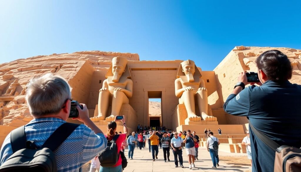 Abu Simbel temples with California tourists - Best of Egypt Tour package