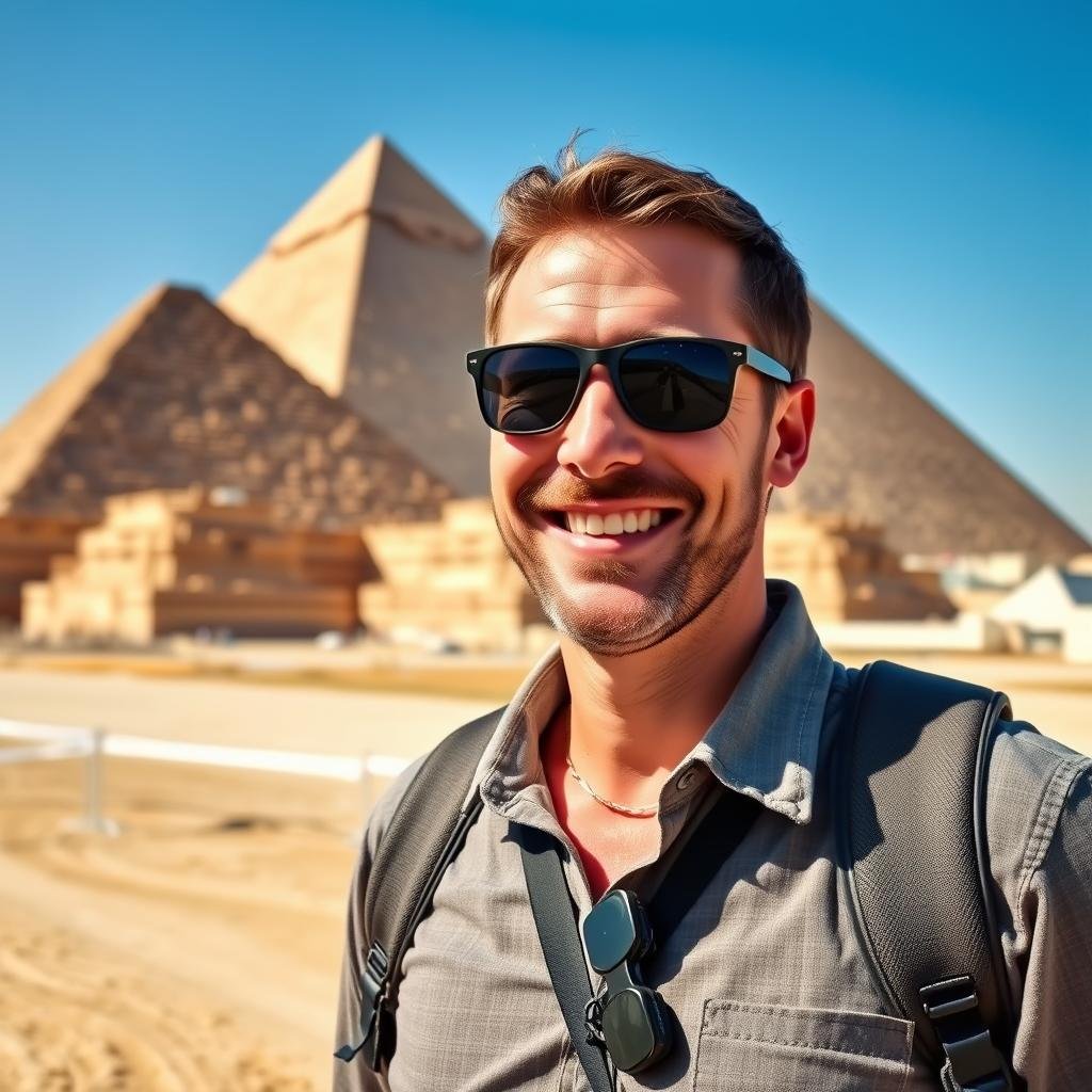 California tech professional from San Jose at the Pyramids of Giza
