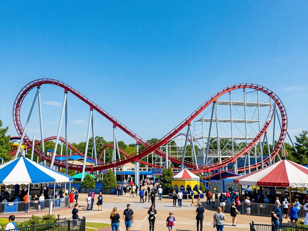 Carowinds amusement park in Charlotte NC with roller coasters - a thrilling thing to do in Charlotte NC