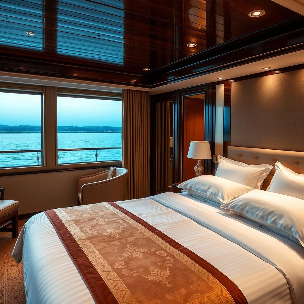 Deluxe cabin interior on premium Nile cruise ship for Australian travelers - Egypt Tours from Australia 2026/2027