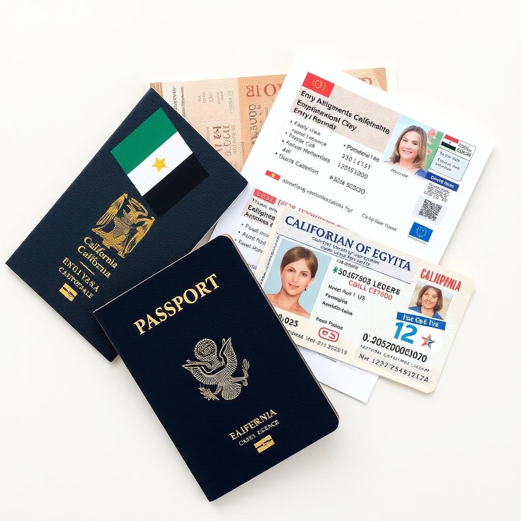 Egyptian visa and passport with California driver's license - travel requirements for Californians