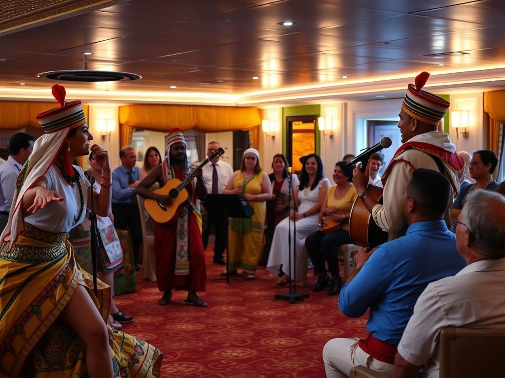 Evening entertainment on Nile cruise with traditional Egyptian performance