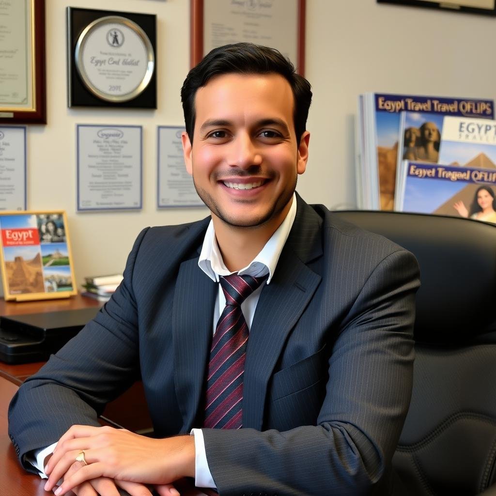 Expert Egypt travel specialist with certification badges and awards