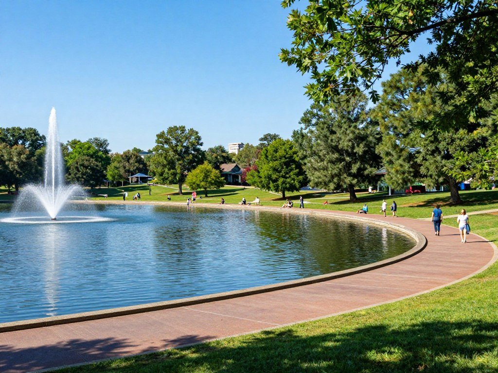 Freedom Park in Charlotte NC with lake view and walking paths - a peaceful thing to do in Charlotte NC