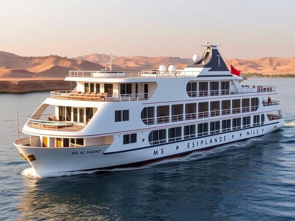 MS Esplanade Nile cruise ship featuring contemporary design and luxury amenities
