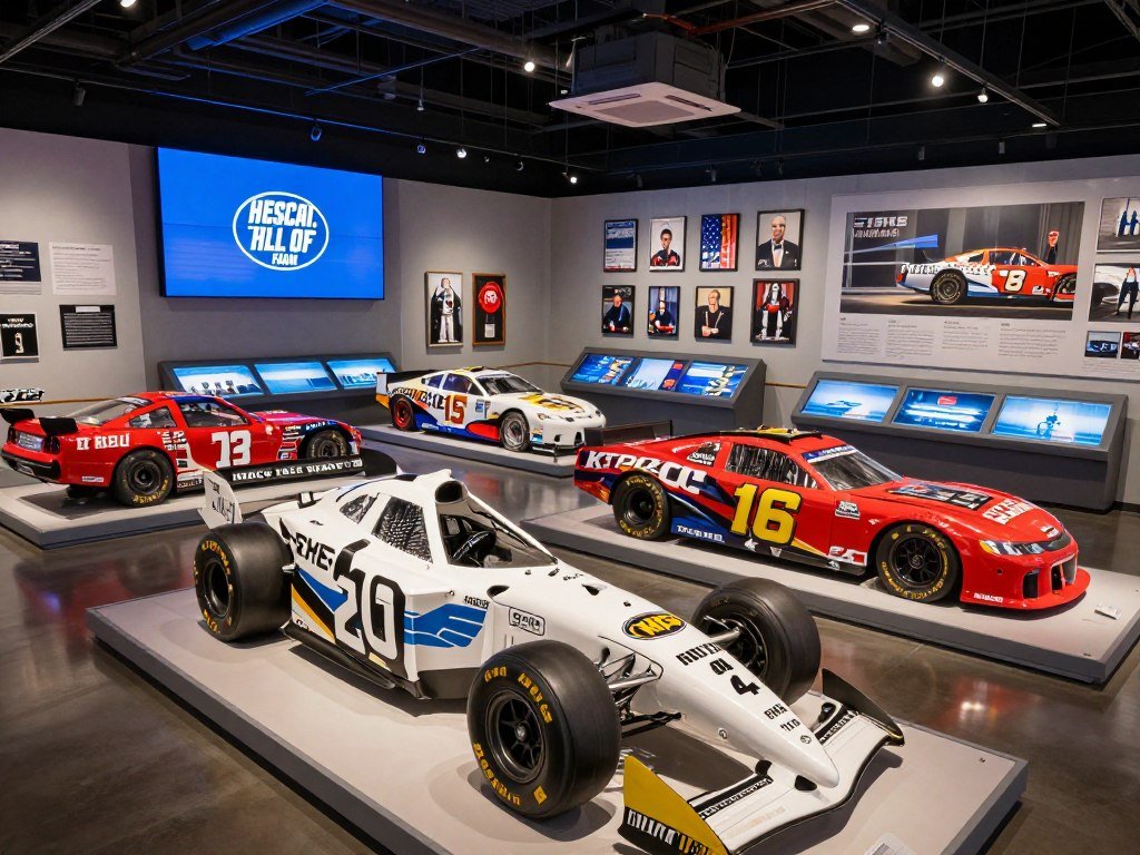 NASCAR Hall of Fame in Charlotte NC with race car exhibits - a popular thing to do in Charlotte NC