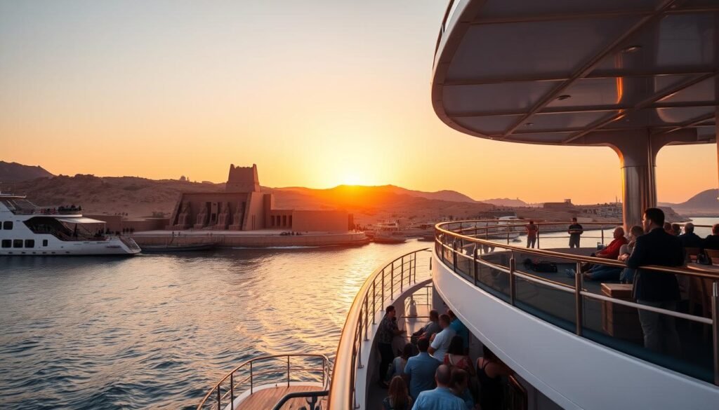 Nile cruise ship and Abu Simbel temples for 10 Day Egypt Tour during Egypt Tours from Ireland 2026/2027