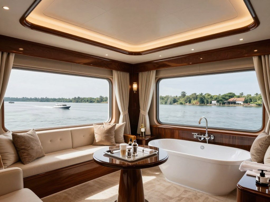 Oberoi Philae luxury cabin interior with elegant furnishings