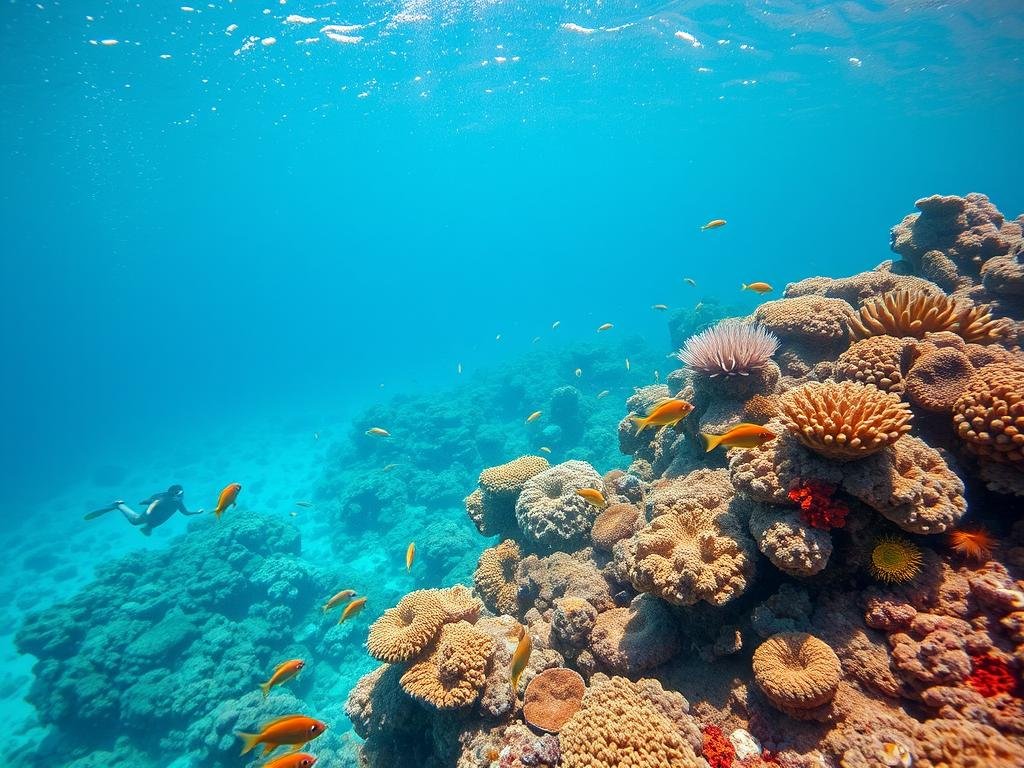 Red Sea coral reef with colorful fish and snorkeler - Best Egypt Tour Packages from UK for 2026
