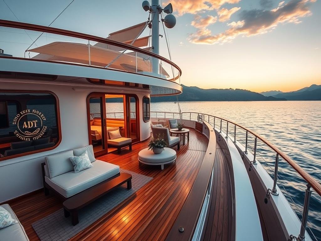 Sanctuary Sun Boat IV featuring Art Deco-inspired elegance, teak sundeck, and intimate luxury atmosphere Sanctuary Sun Boat IV featuring Art Deco-inspired elegance, teak sundeck, and intimate luxury atmosphere