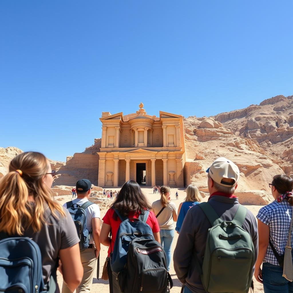 Small tour group exploring Valley of the Kings