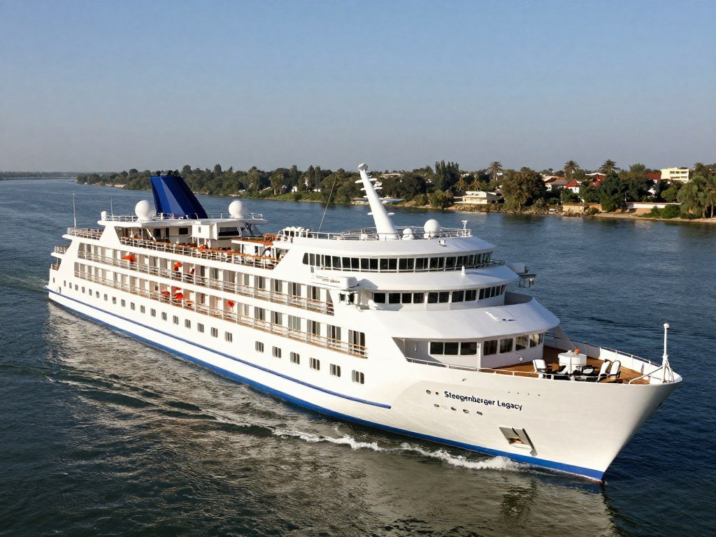 Steigenberger Legacy Nile cruise ship with elegant exterior