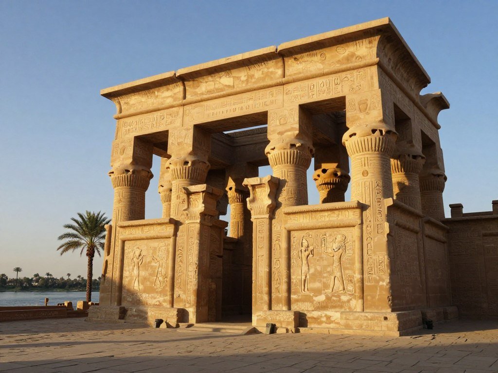 The unique double temple of Kom Ombo overlooking the Nile River