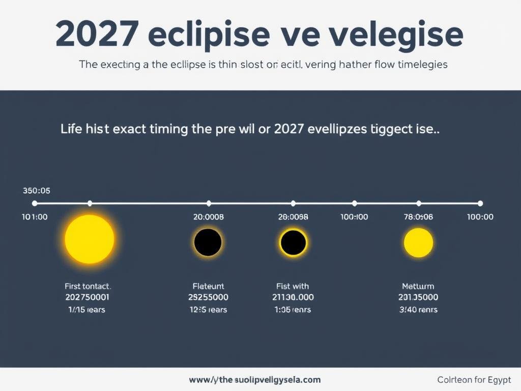 Timeline of the 2027 total solar eclipse phases