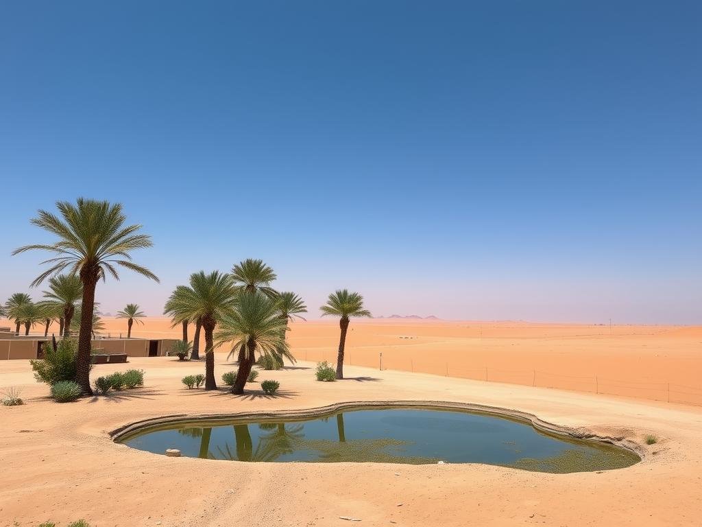 Western Desert oasis eclipse viewing location