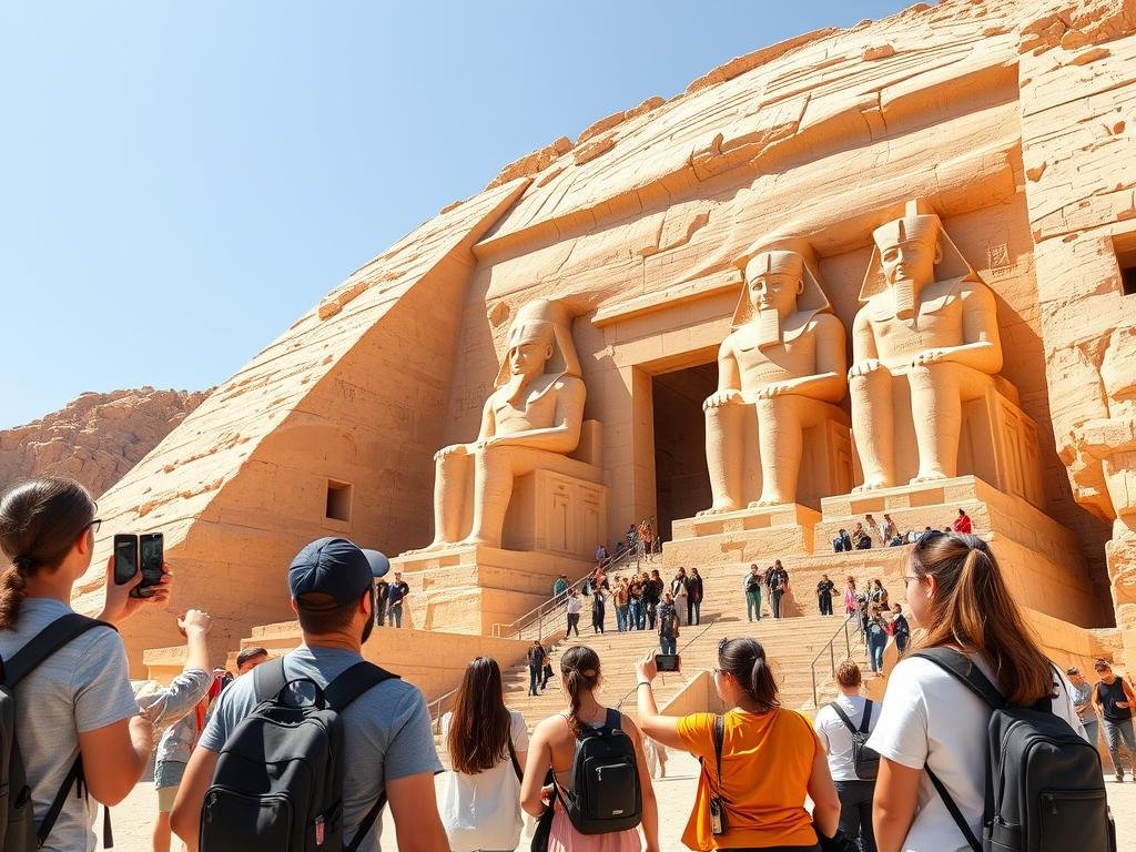 Young California travelers from Oakland at Abu Simbel temples